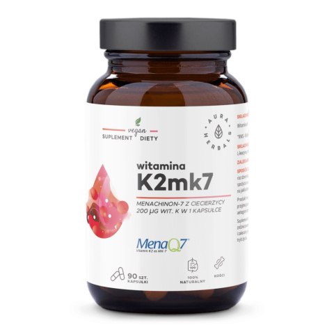 Aura Herbals Witamina K2MK7 MenaQ7® 200 μg 90 kapsułek