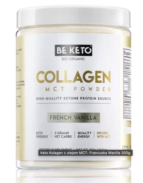 BeKeto Keto Kolagen z olejem MCT o smaku waniliowym 300g