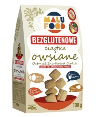 Malu Food Ciastka Owsiane Bez Cukru Bezglutenowe 100 g