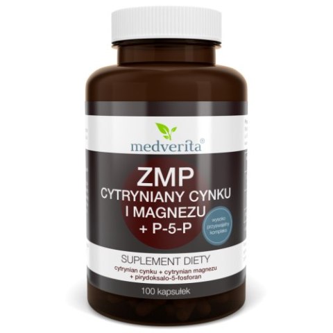 Medverita ZMP cytryniany Zn i Mg + P-5-P 100 kapsułek