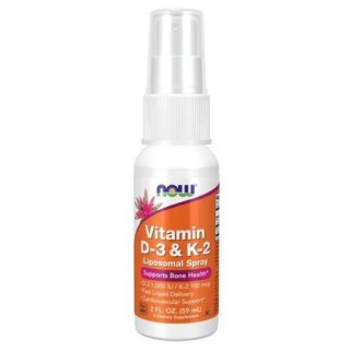 NOW Foods Witamina D-3 & K-2 Liposomalna w sprayu 59 ml