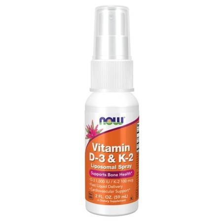 NOW Foods Witamina D-3 & K-2 Liposomalna w sprayu 59 ml