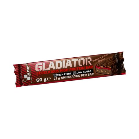 Olimp Baton Wysokobiałkowy Gladiator 60g o smaku malinowym