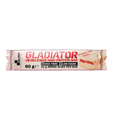 Olimp Baton Wysokobiałkowy Gladiator 60g o smaku truskawkowym