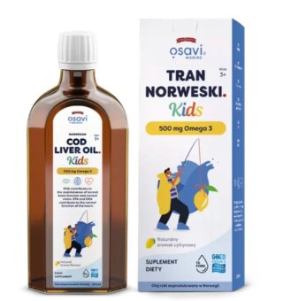 Osavi Tran Norweski Kids 500mg Omega 3 250ml o aromacie cytrynowym