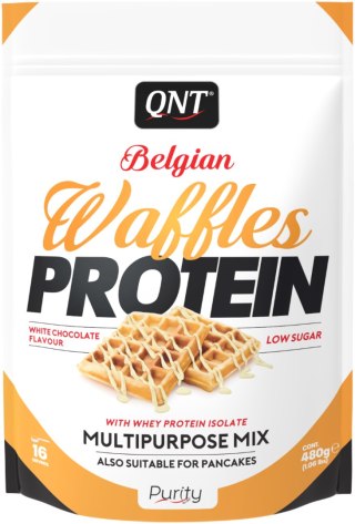 QNT Belgian Waffles Protein Mieszanka do proteinowych gofrów 480gr o smaku białej czekolady