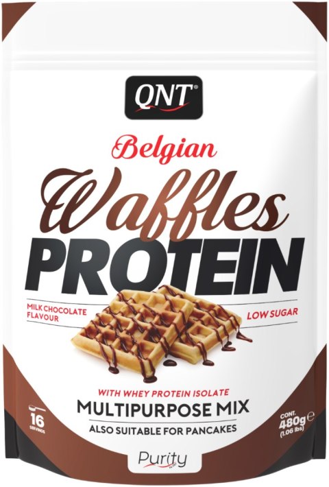 QNT Belgian Waffles Protein Mieszanka do proteinowych gofrów 480gr o smaku mlecznej czekolady