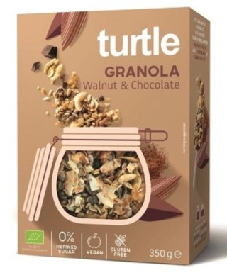 Turtle Granola Orzech Włoski-Czekolada Bezglutenowa BIO 350 g