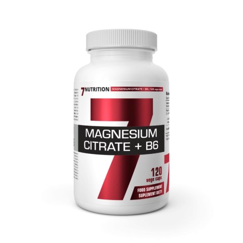 7Nutrition Magnesium Citrate cytrynian magnezu + B6 120 vege kapsułek