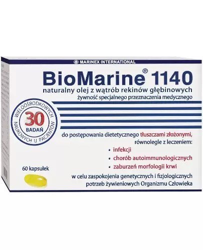 BioMarine® 1140 olej z wątrób rekinów głębinowych 60 kapułek