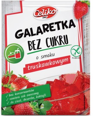 Celiko Galaretka Bez Cukru O Smaku Truskawkowym Bezglutenowa 14 g