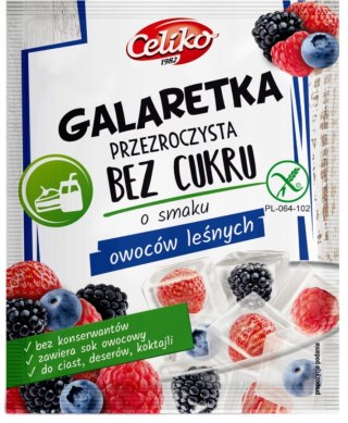 Celiko Galaretka Przezroczysta Bez Cukru Smak Owoce Leśne Bezglutenowa 14 g