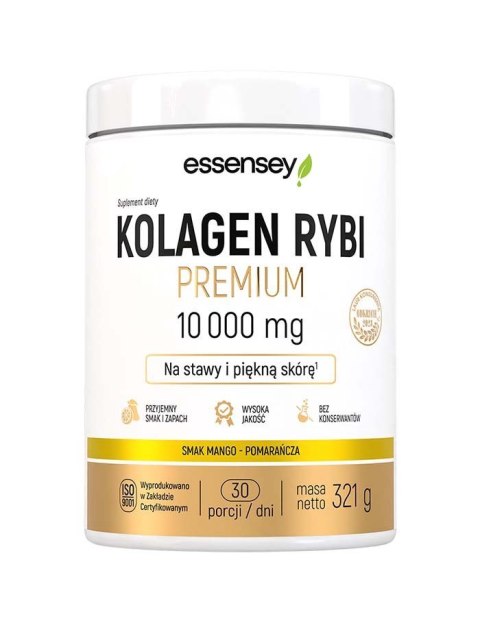 Essensey Kolagen Rybi Premium 10000 mg proszek 321 g smak mango-pomarańcza