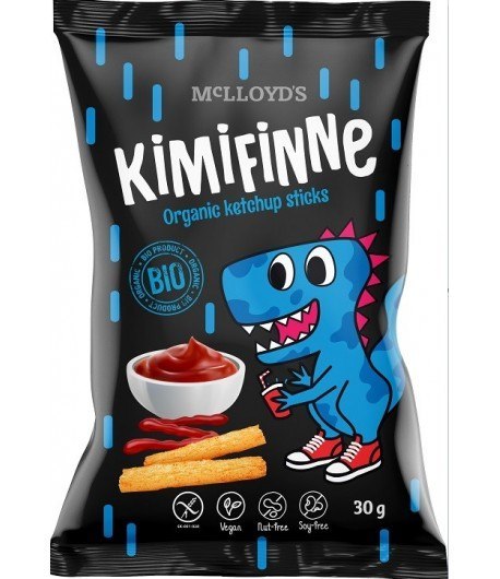 KIMIFINNE Chrupki kukurydziane smak ketchupowy bezglutenowe BIO 30 g