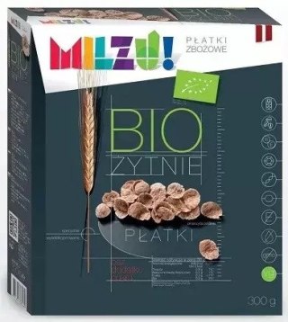 Milzu Płatki Żytnio-Owsiane Bez Dodatku Cukrów BIO 300 g