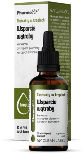 Pharmovit Ekstrakty w kroplach Wsparcie wątroby 30 ml