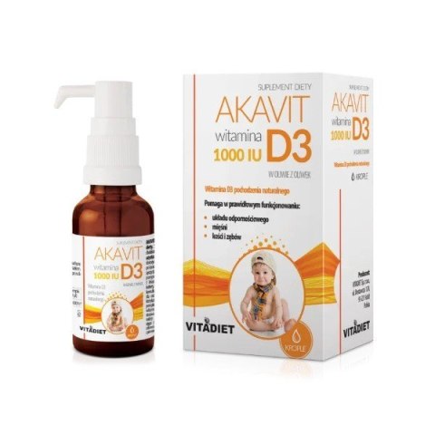 VITADIET AKAVIT Witamina D3 1000 IU krople 30 ml