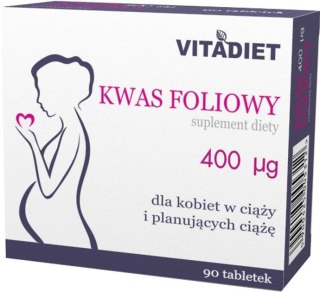 VITADIET Kwas foliowy 400 μg 90 tabletek